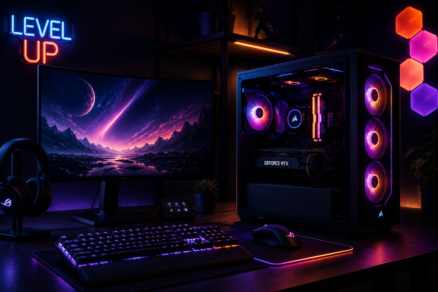 White gaming PC on on a desk
